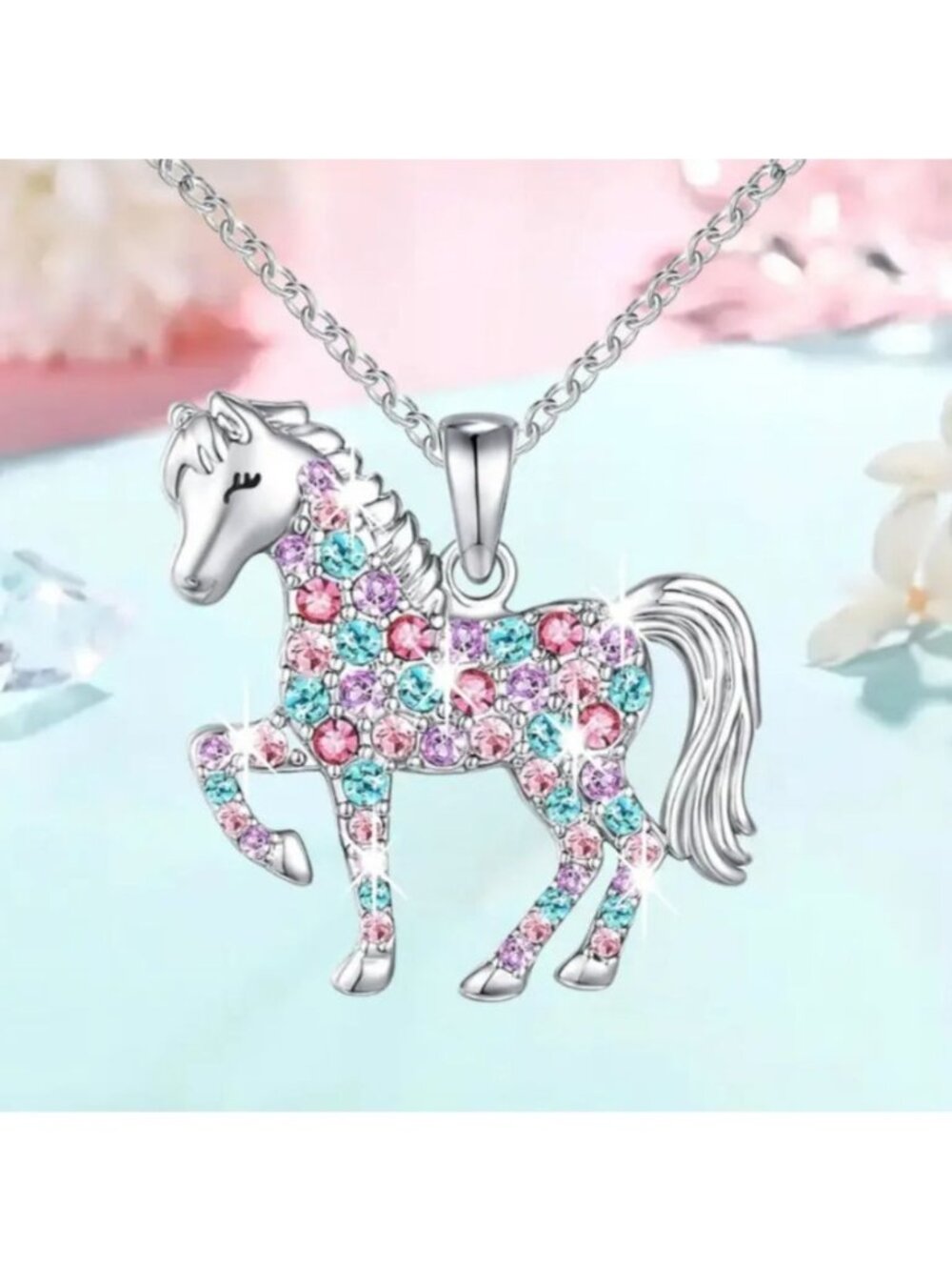 Creative, Fashionable, Shiny Unicorn Necklace, Cute And Simple Charm Elegant Gif